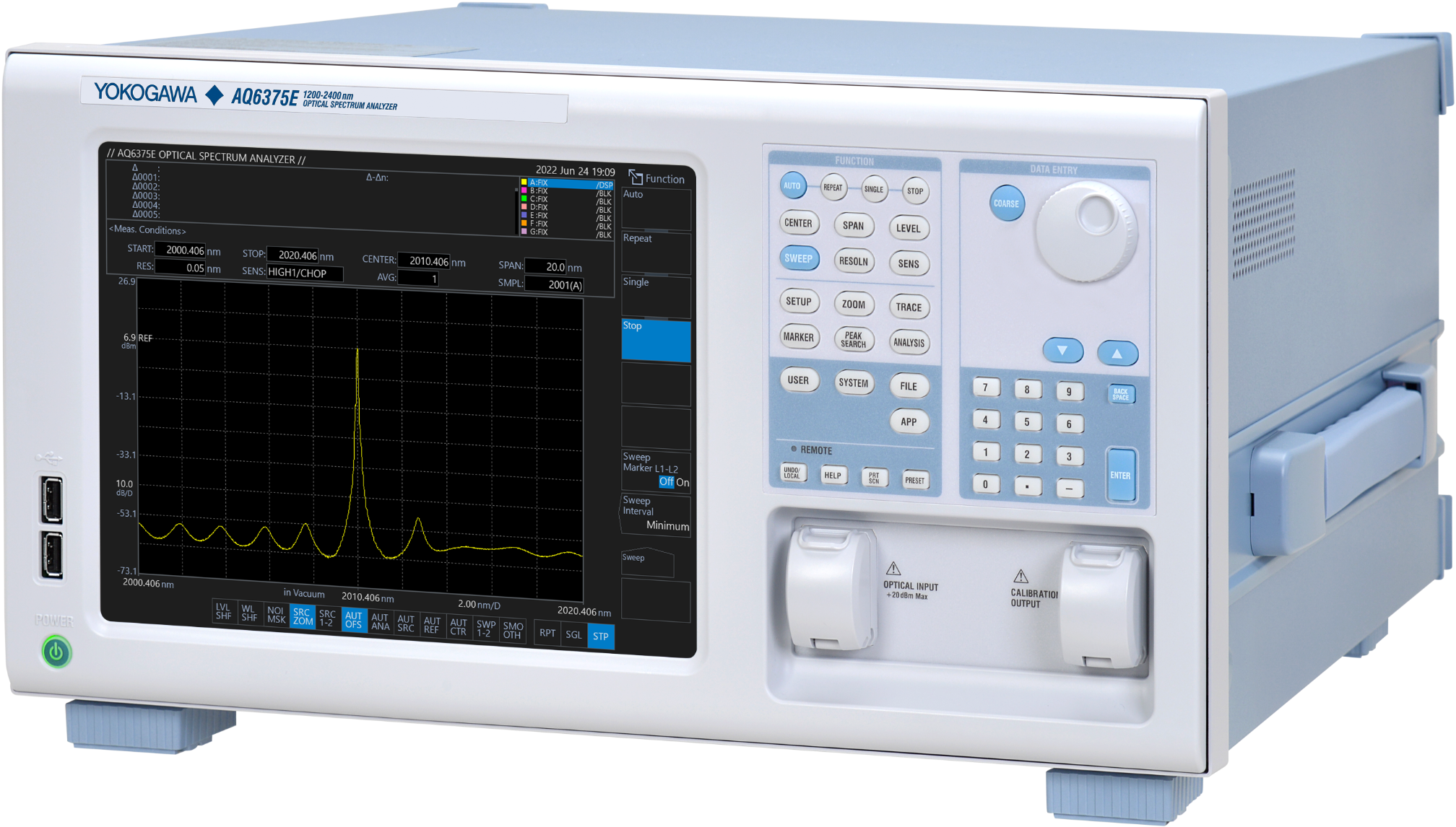 AQ6375E Long Wavelength Optical Spectrum Analyzer 1200 to 2400 nm and 1000 to 2500 nm
