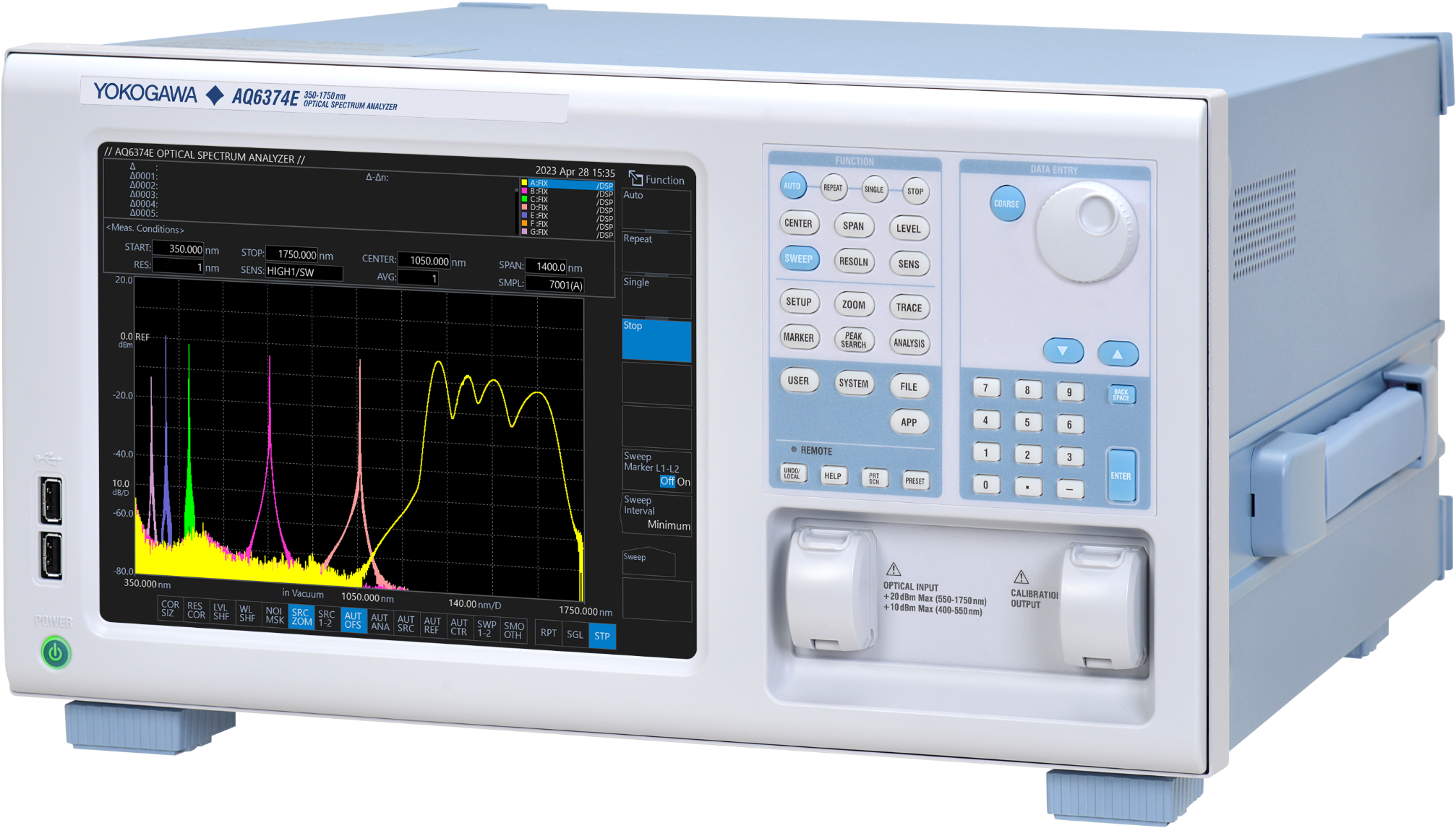 AQ6374E Wide Wavelength Range Optical Spectrum Analyzer 350 - 1750 nm