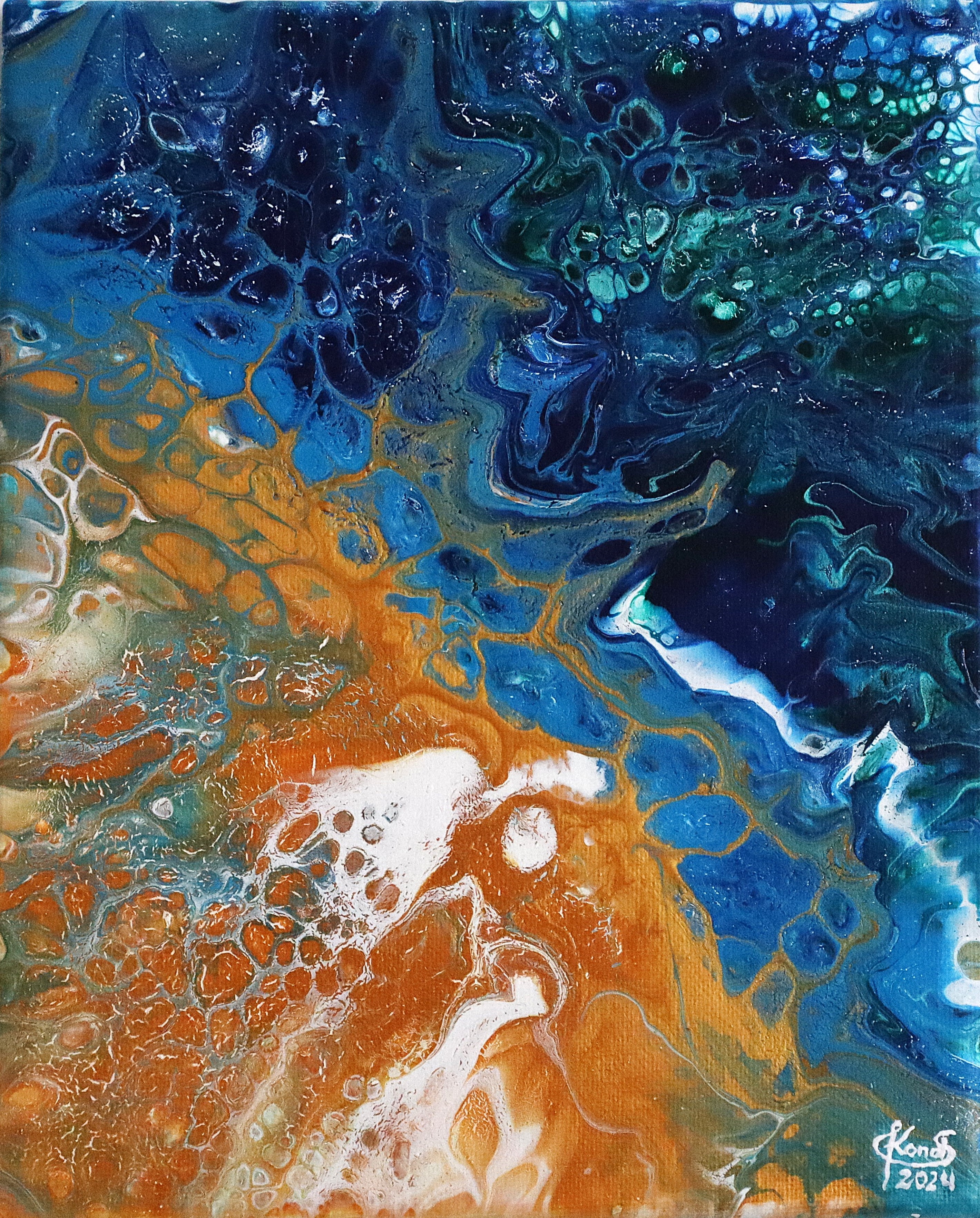 Abstract Ocean and Earth Painting