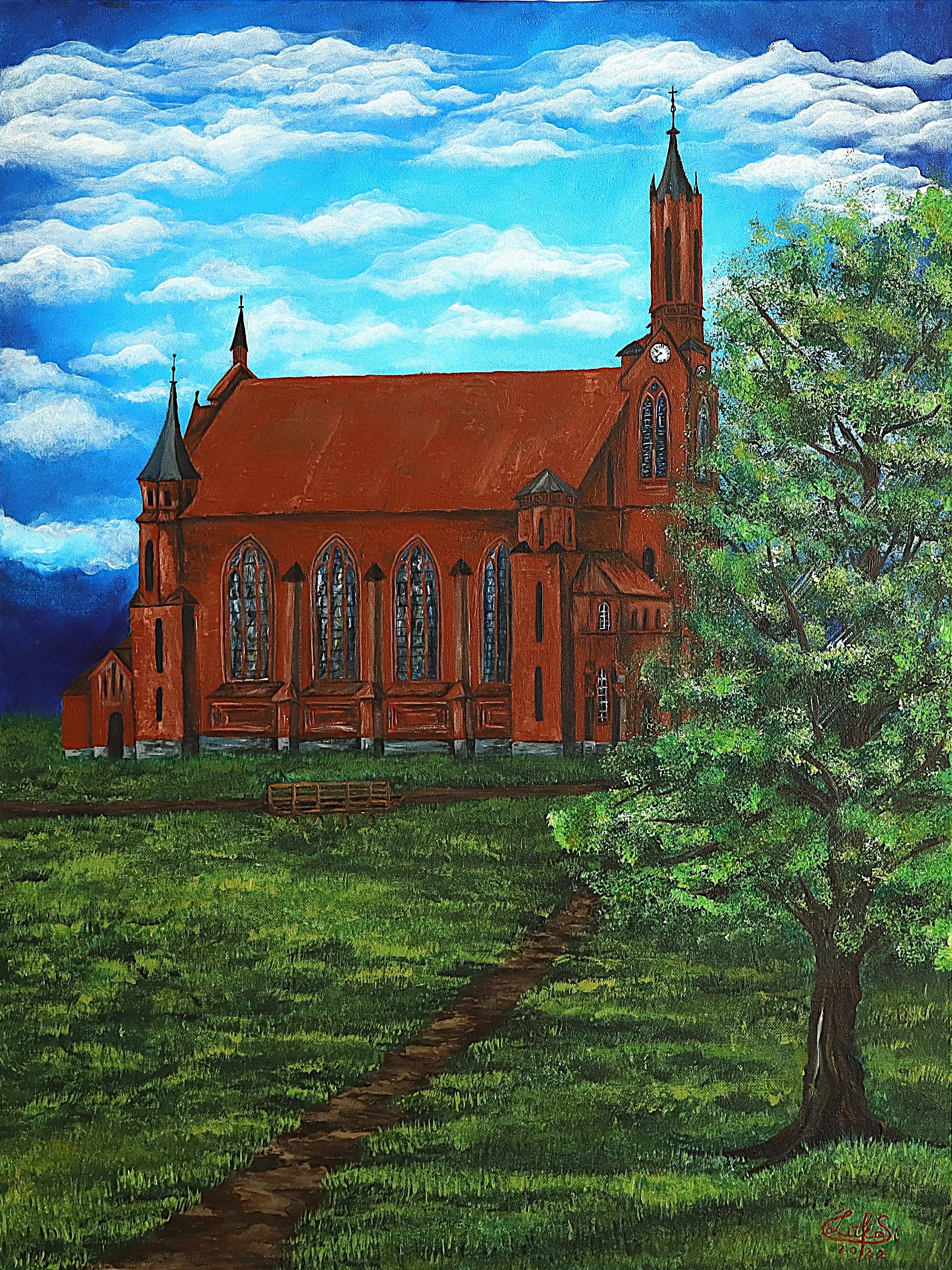 Church Landscape Painting