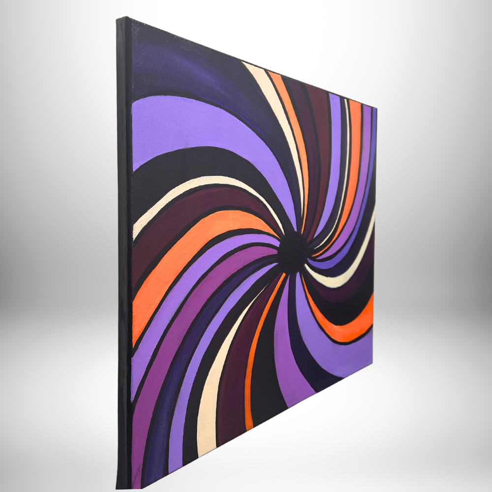 Abstract Spiral Canvas Art Highlighting the Colors Palettes of the 70s