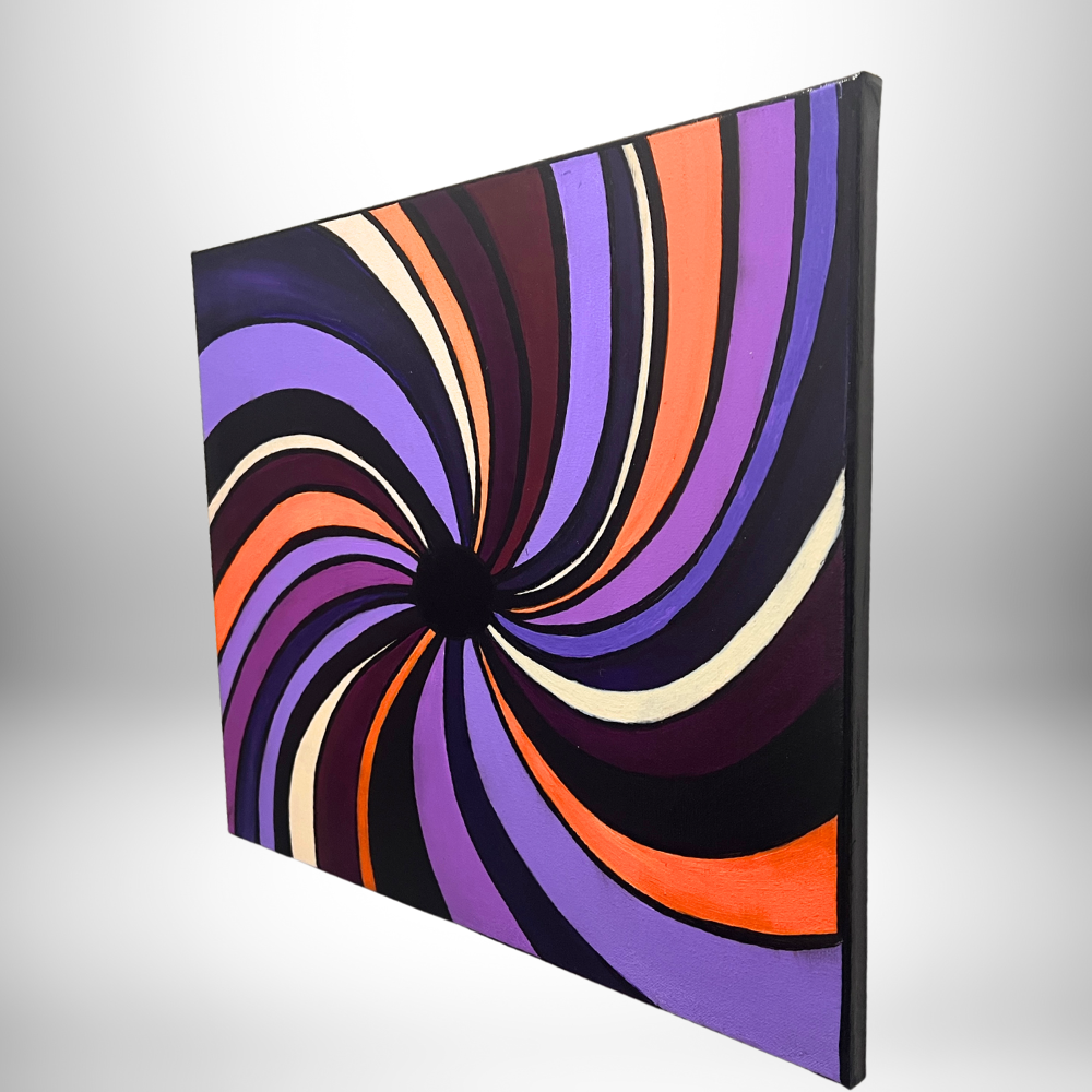 Abstract Spiral Canvas Art Highlighting the Colors Palettes of the 70s