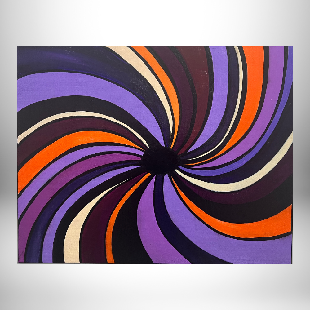 Abstract Spiral Canvas Art Highlighting the Colors Palettes of the 70s