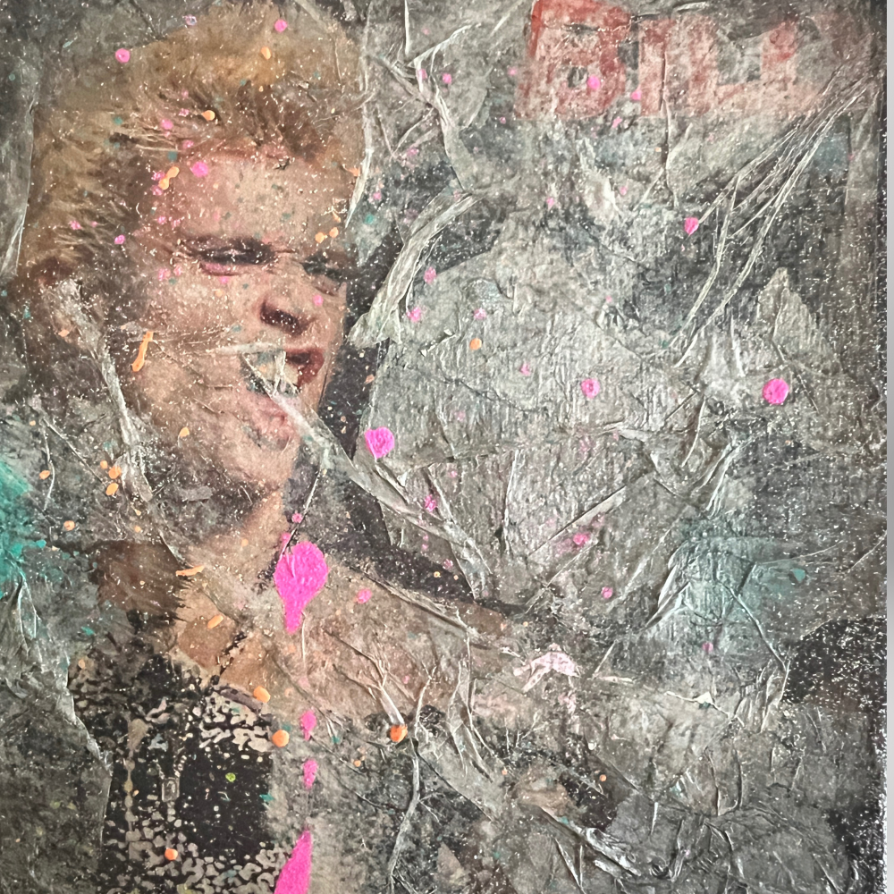 Nostalgic Magical Abstract Layered Art Featuring Billy Idol 1984 - Collectible