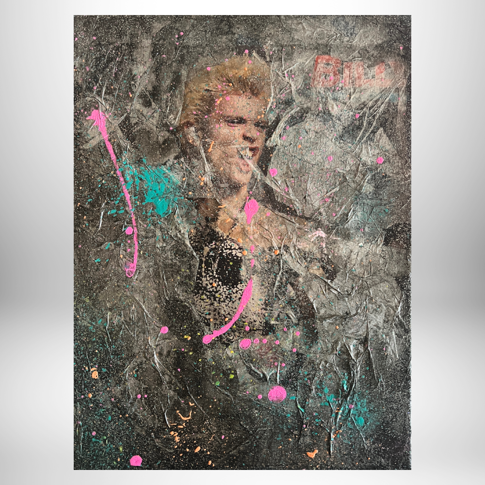 Nostalgic Magical Abstract Layered Art Featuring Billy Idol 1984 - Collectible