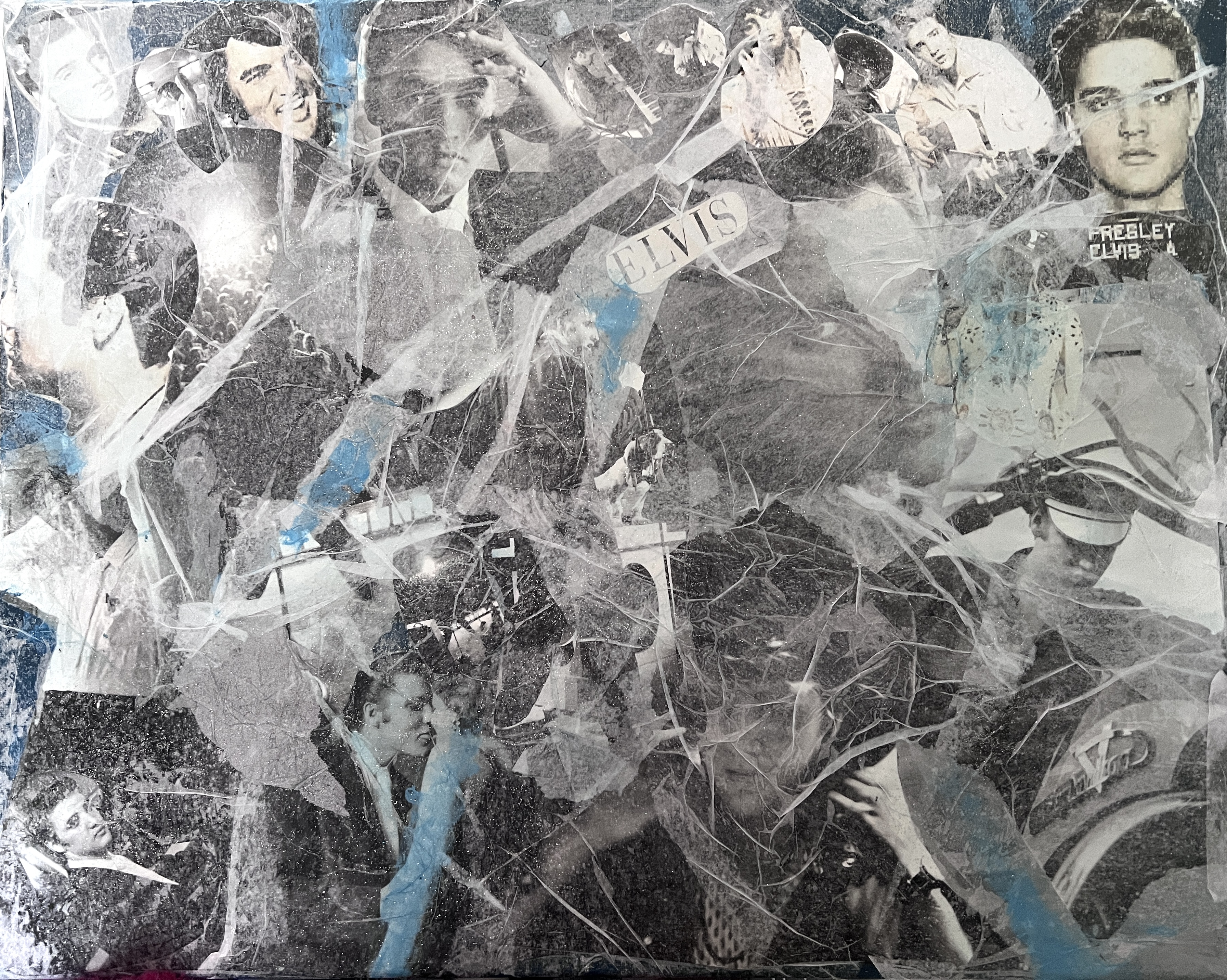 Modern Original Layered Abstract of the "King of Rock 'n Roll"—Elvis