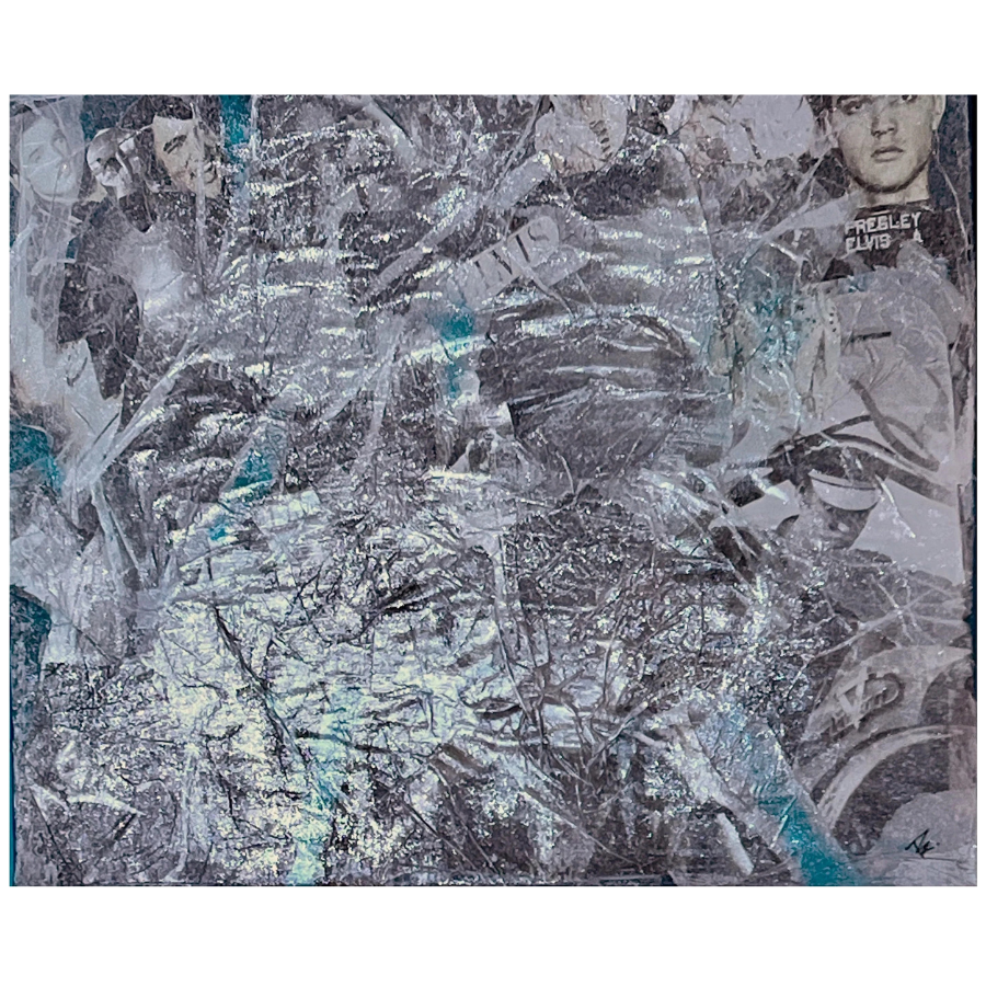 Modern Original Layered Abstract of the "King of Rock 'n Roll"—Elvis