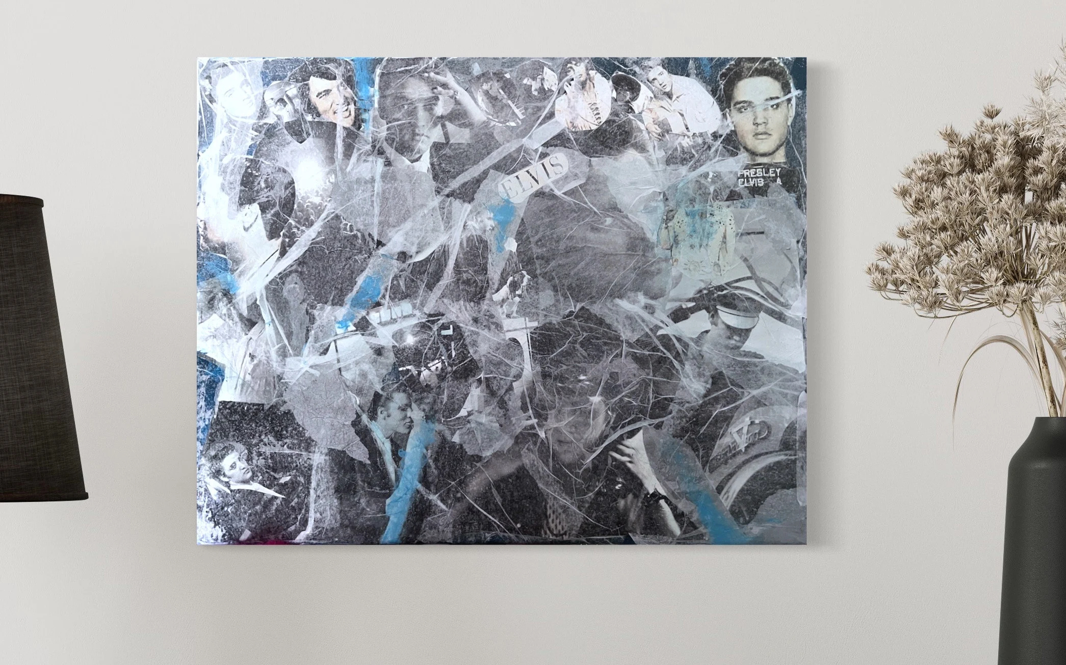 Modern Original Layered Abstract of the "King of Rock 'n Roll"—Elvis