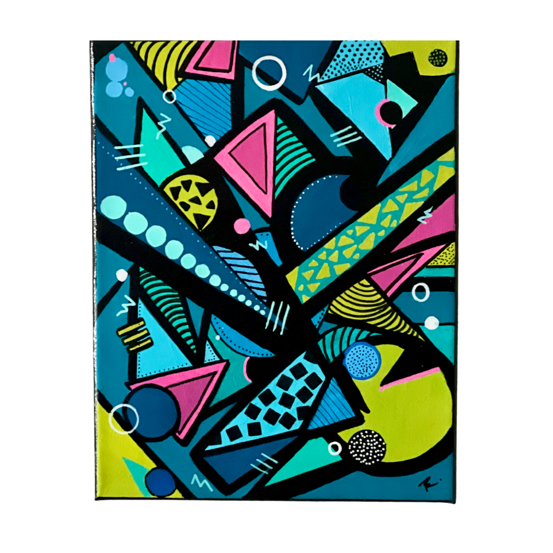 Colorful Abstract Geometric Art by Frankie Painting
