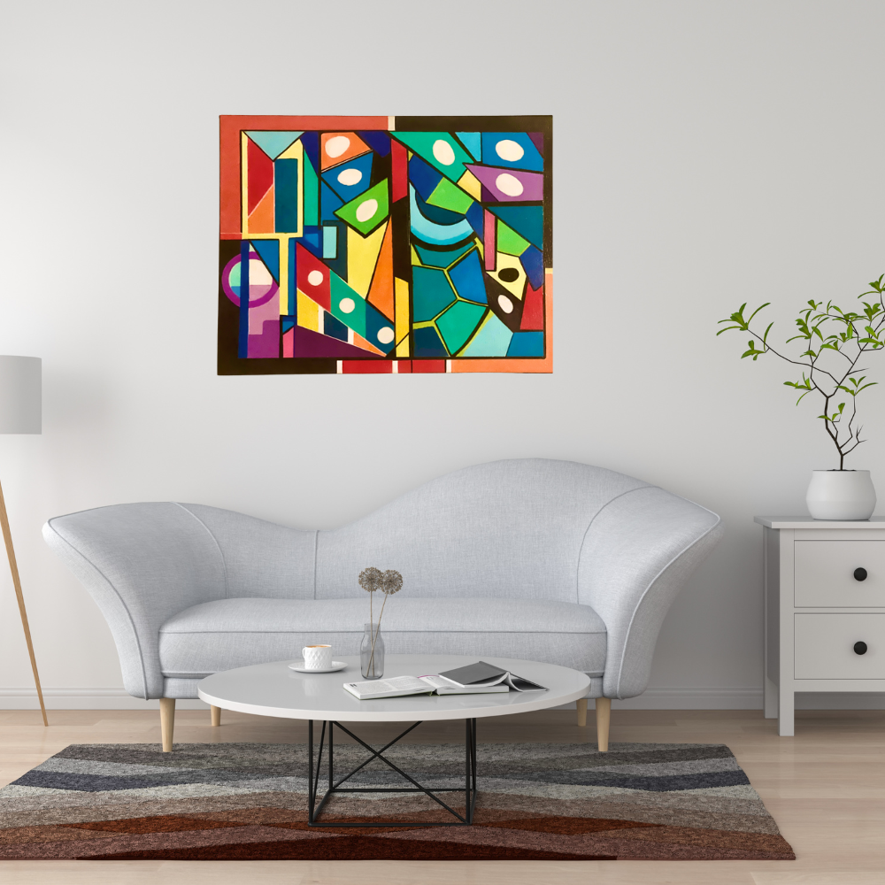 Colorful Contemporary Geometric Abstract Painting