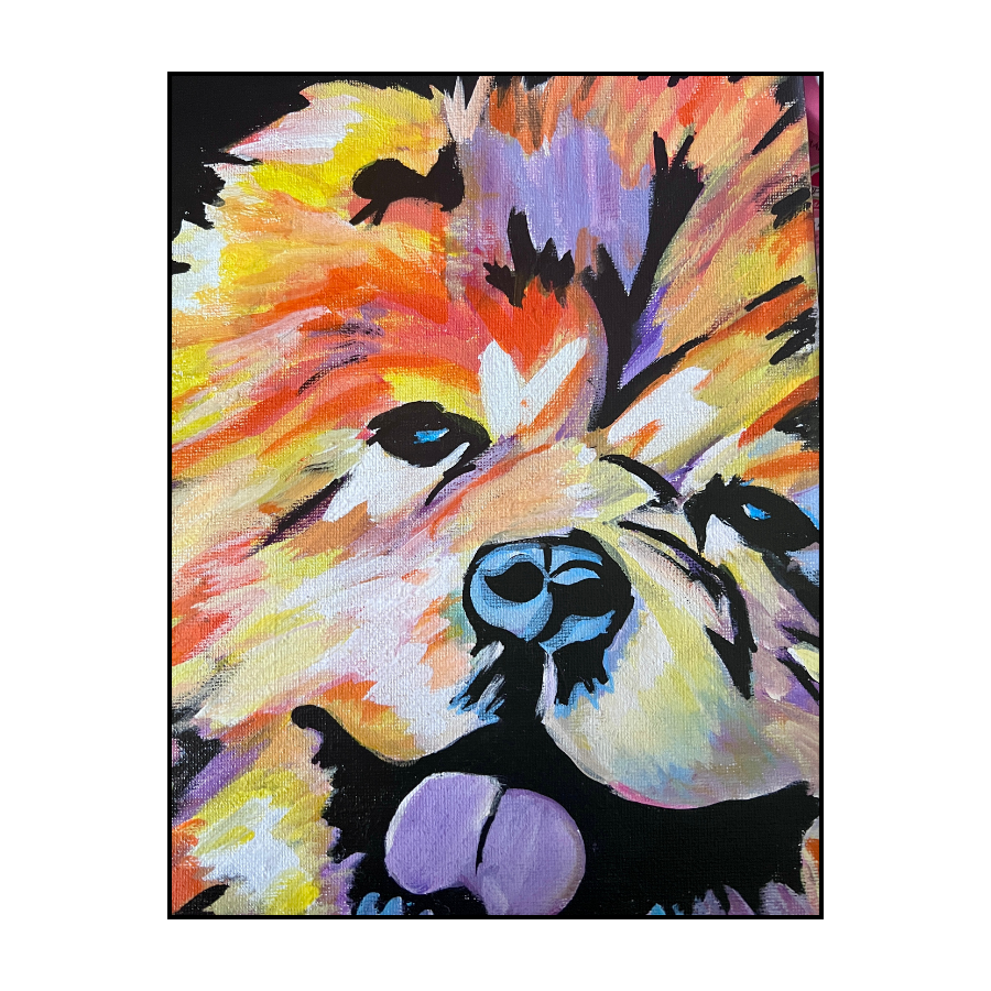 Colorful Chow-Chow Dog Painting