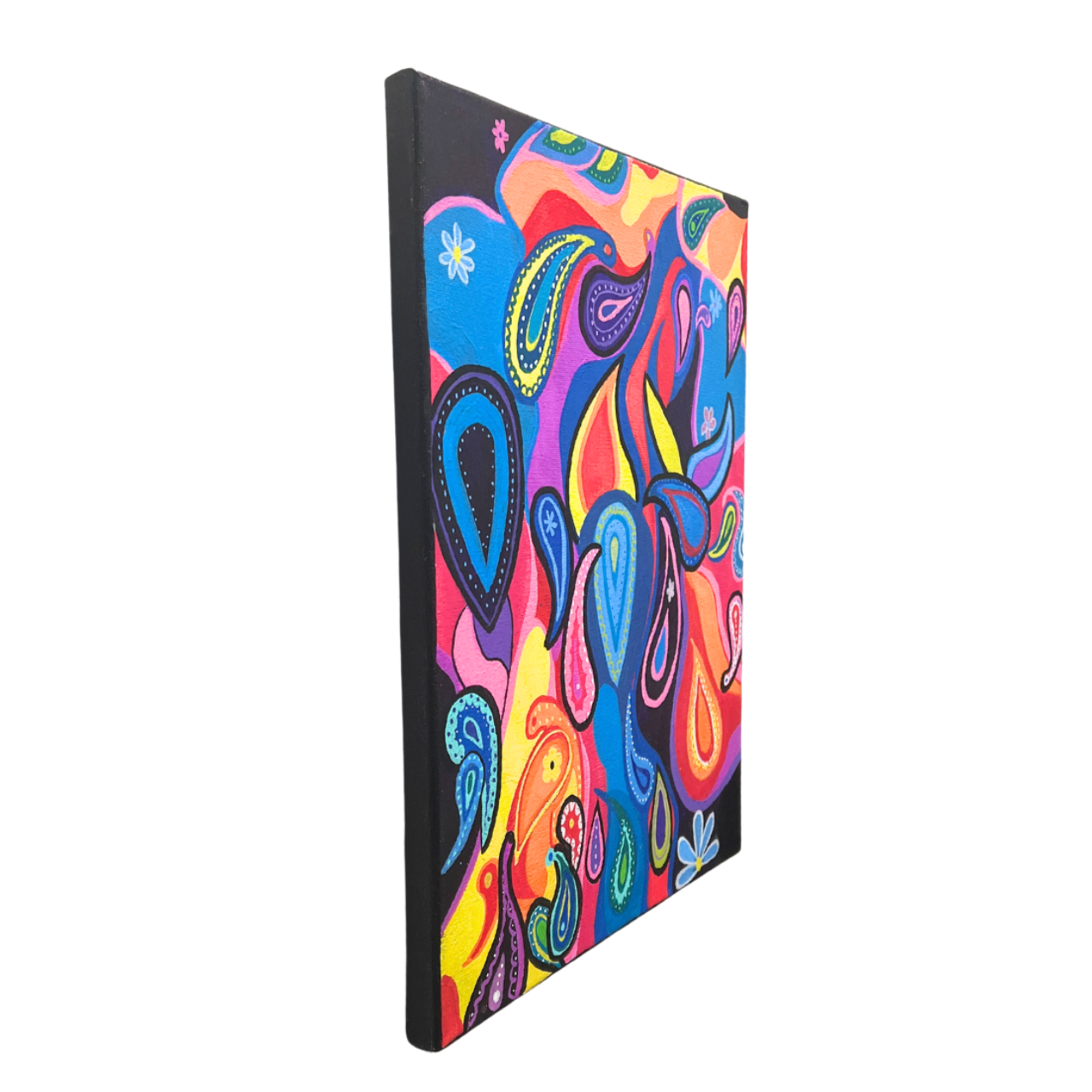 Abstract Colorful Painting of Paisleys | Colors of the 60s
