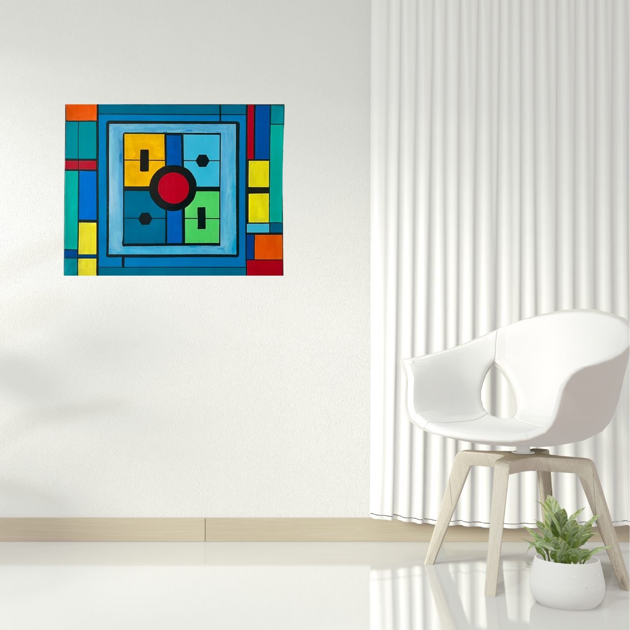 Colorful Abstract Geometric Modern Painting