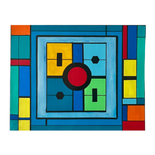 Colorful Abstract Geometric Modern Painting