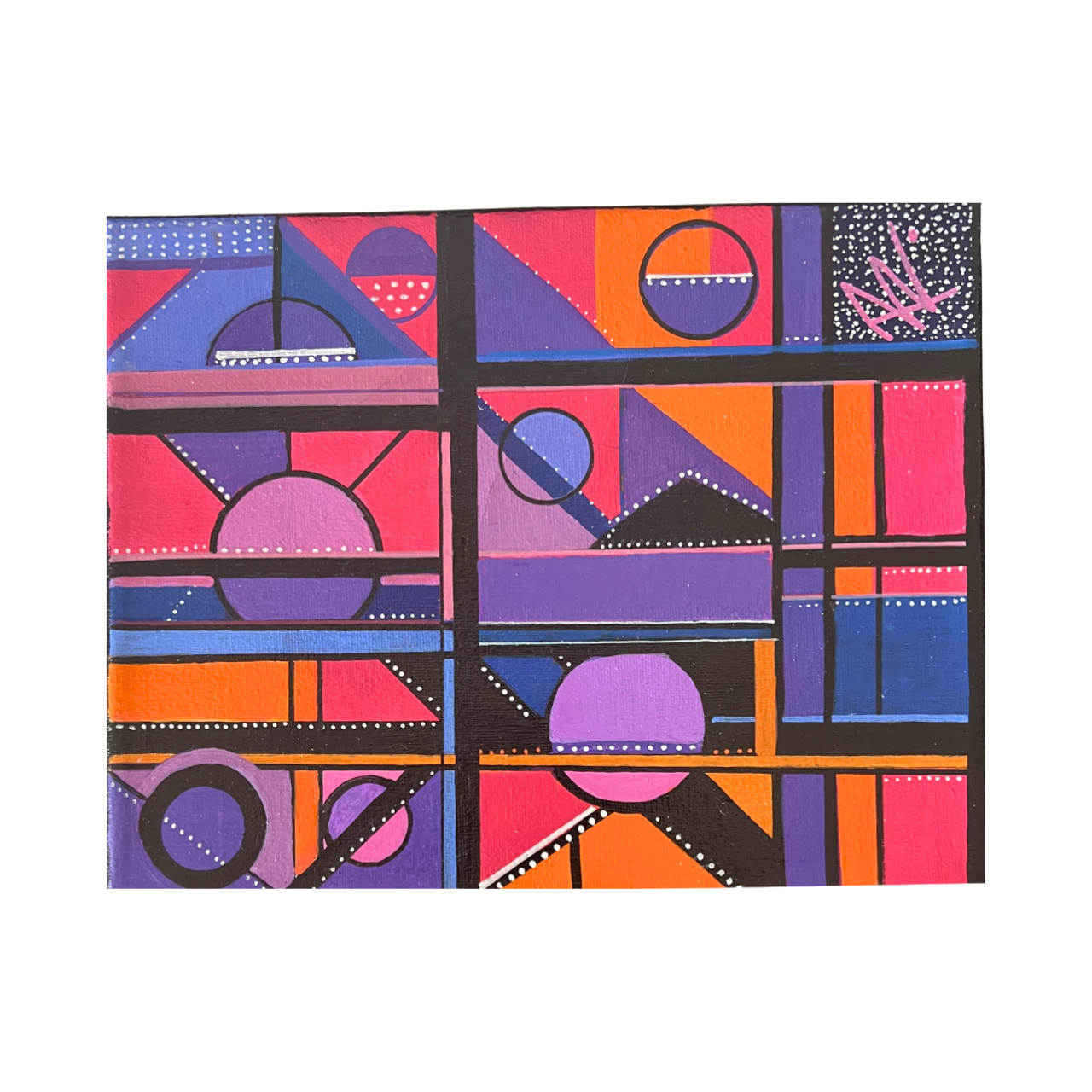 Colorful Modern Geometric Painting | Shapes and Colors of the 1960s