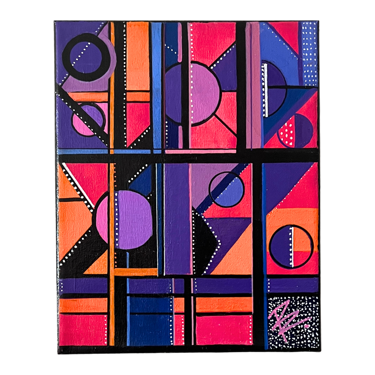 Colorful Modern Geometric Painting | Shapes and Colors of the 1960s