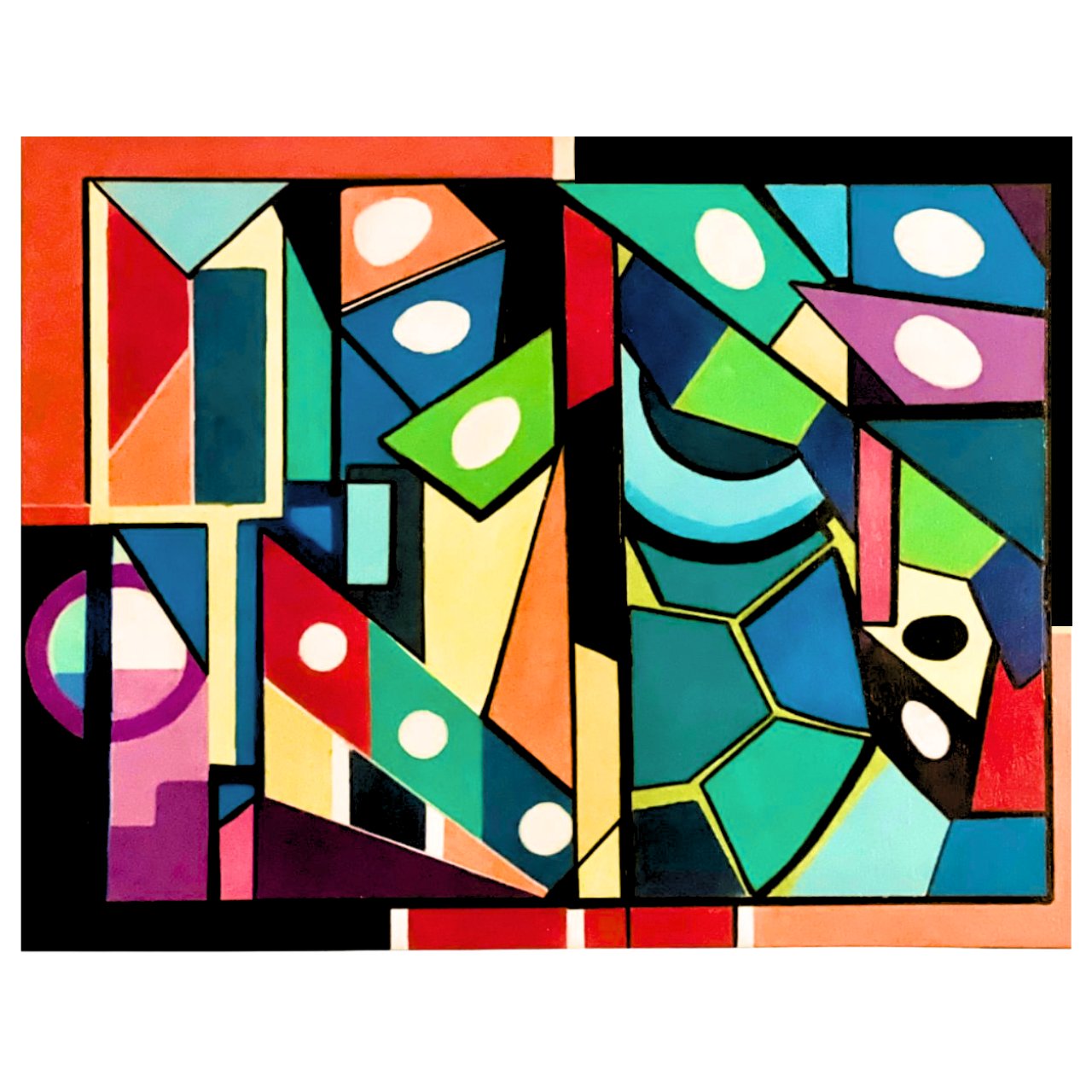 Colorful Contemporary Geometric Abstract Painting