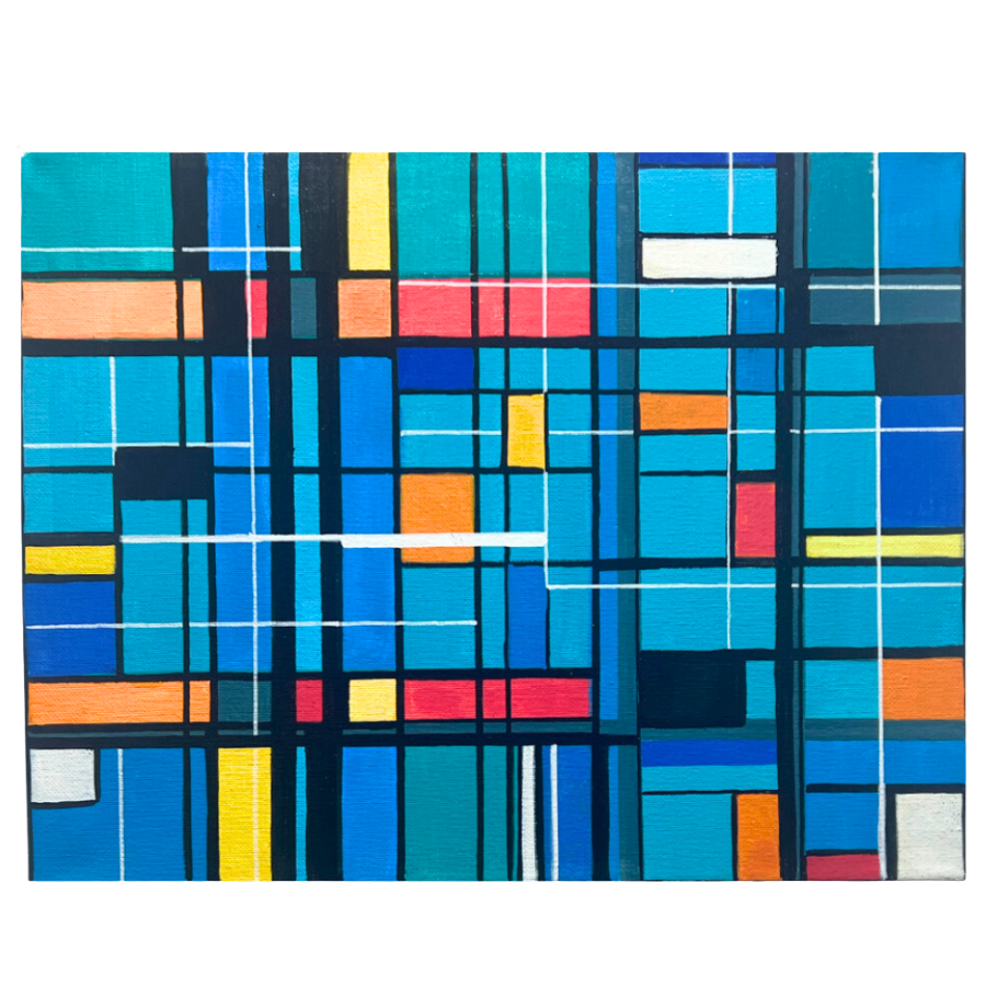 Mid-Century Modern Geometric Abstract Art 
