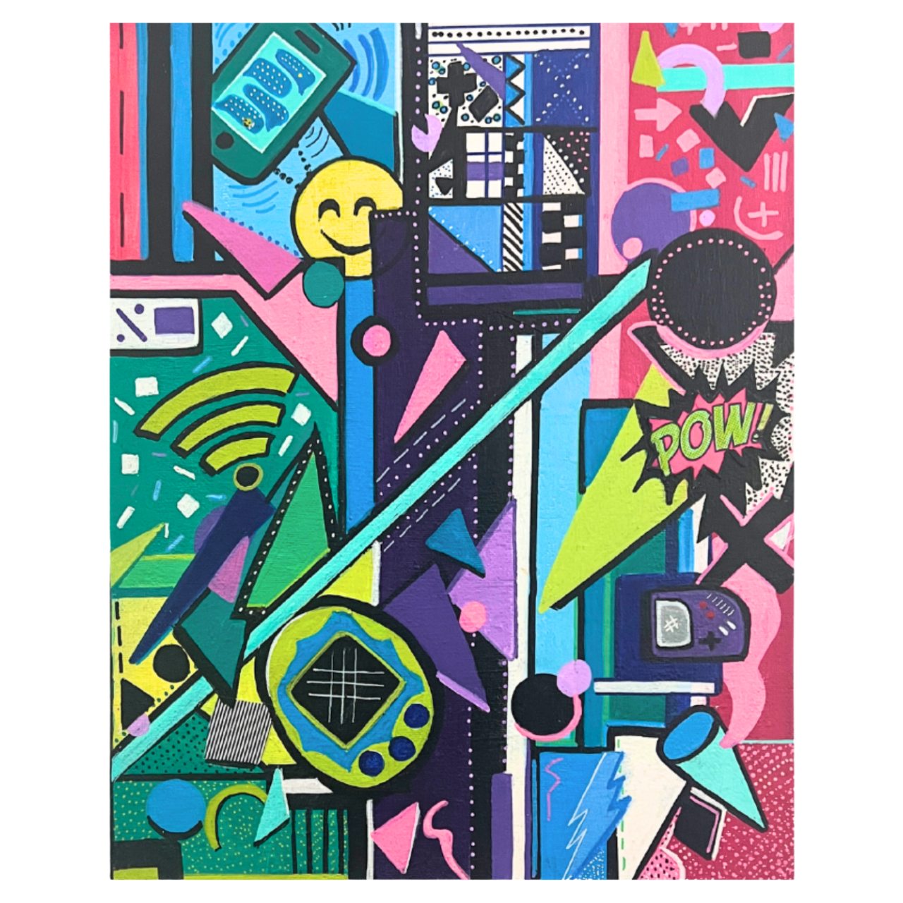Colorful and Bold Abstract Painting | Tech of the 90s
