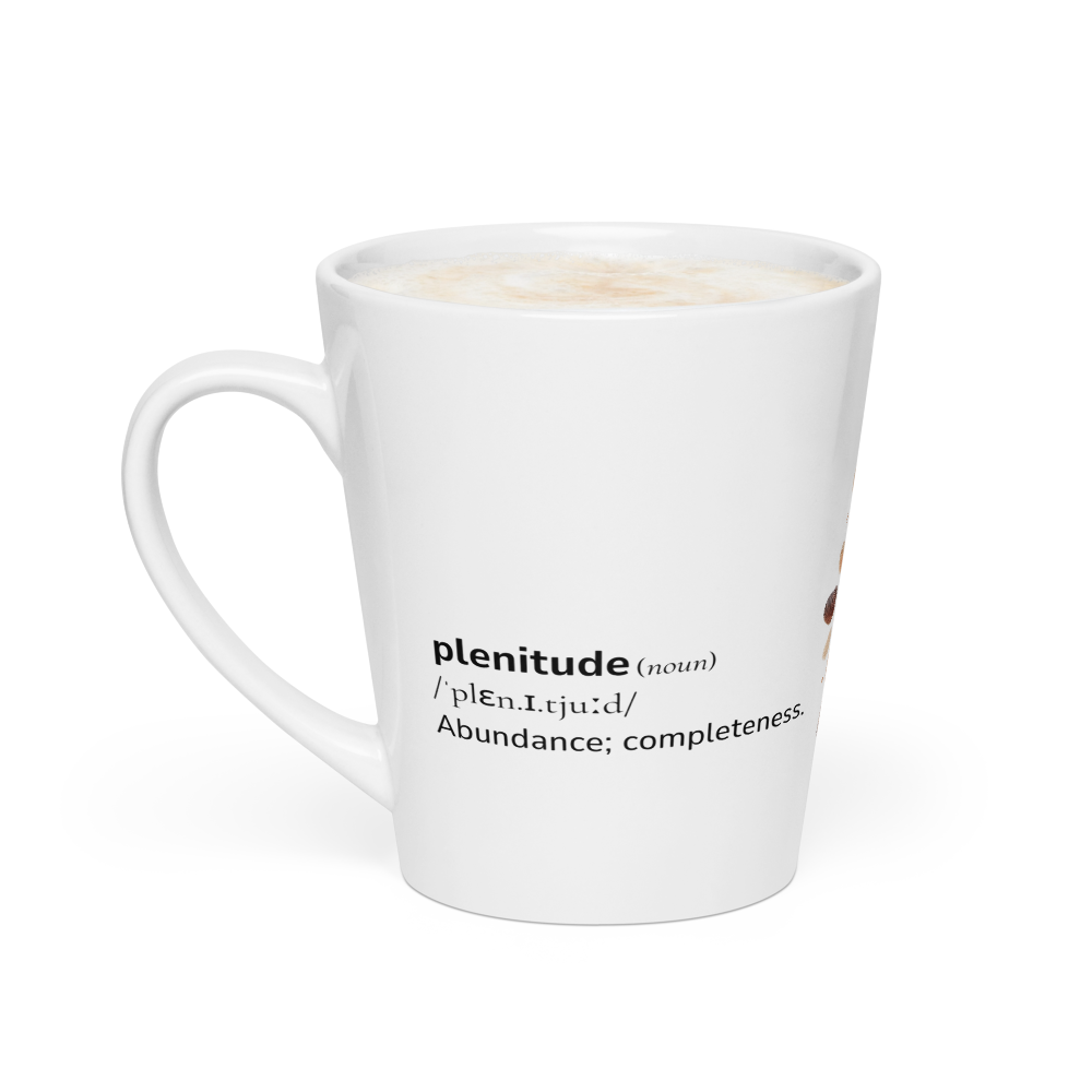 Latte mug with Word dictionary design - plenitude