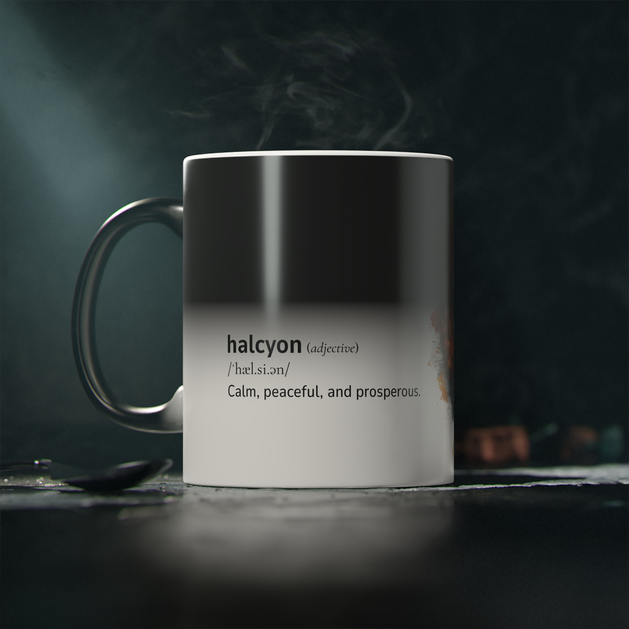 Magic Mug – Heat-Reveal Inspirational Dictionary Design | halcyon | Unique Coffee Mug Gift for Daily Motivation