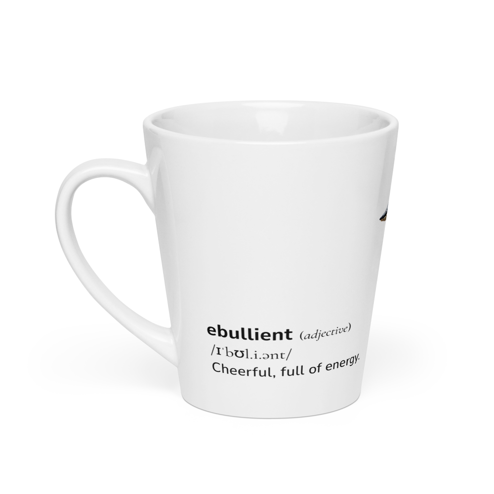  Latte Mug with Word dictionary design - ebullient