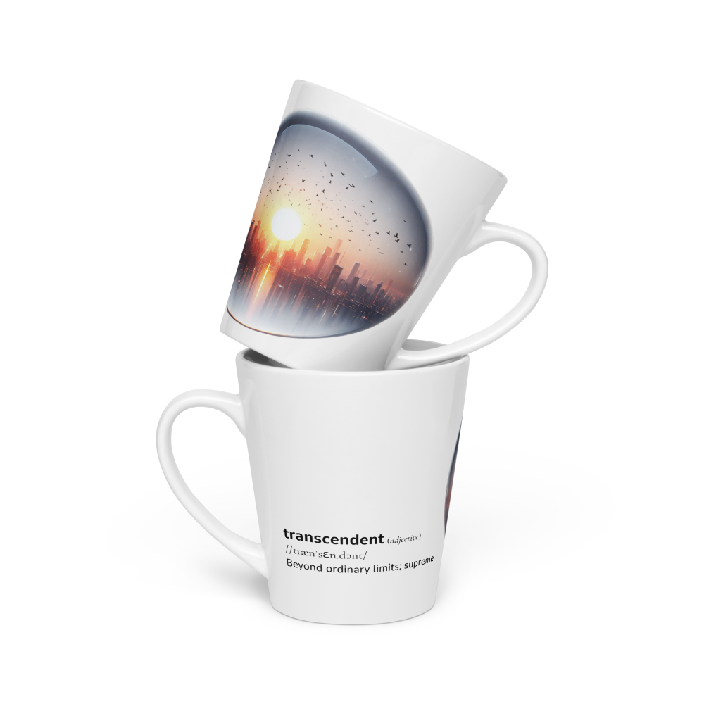 Latte Mug with Word dictionary design - transcendent