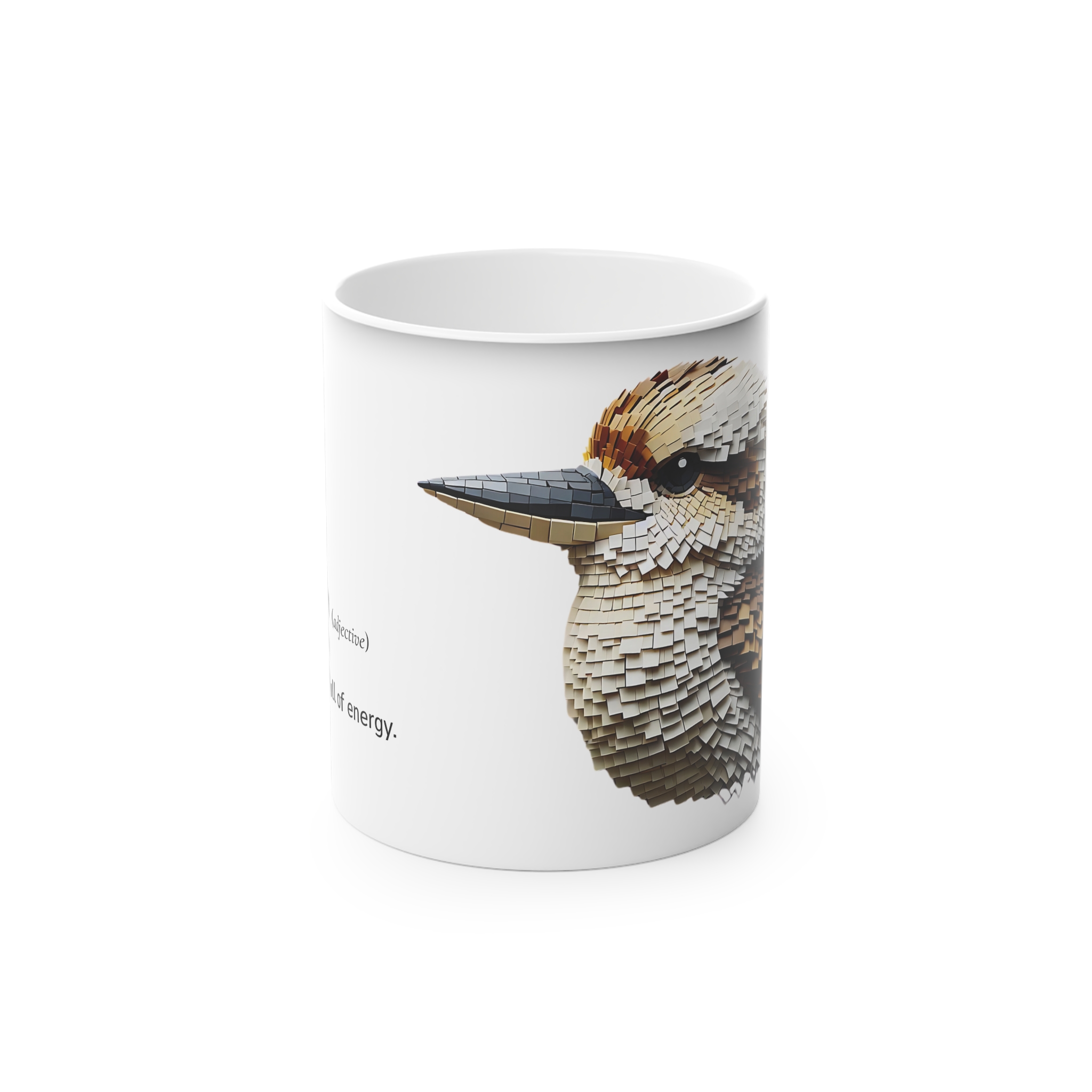Magic Mug – Inspirational Word Dictionary Design - ebullient & Kookaburra Print | Personalised Coffee Cup & Unique Gift Idea | Motivational Home Décor & Decorative Drinkware