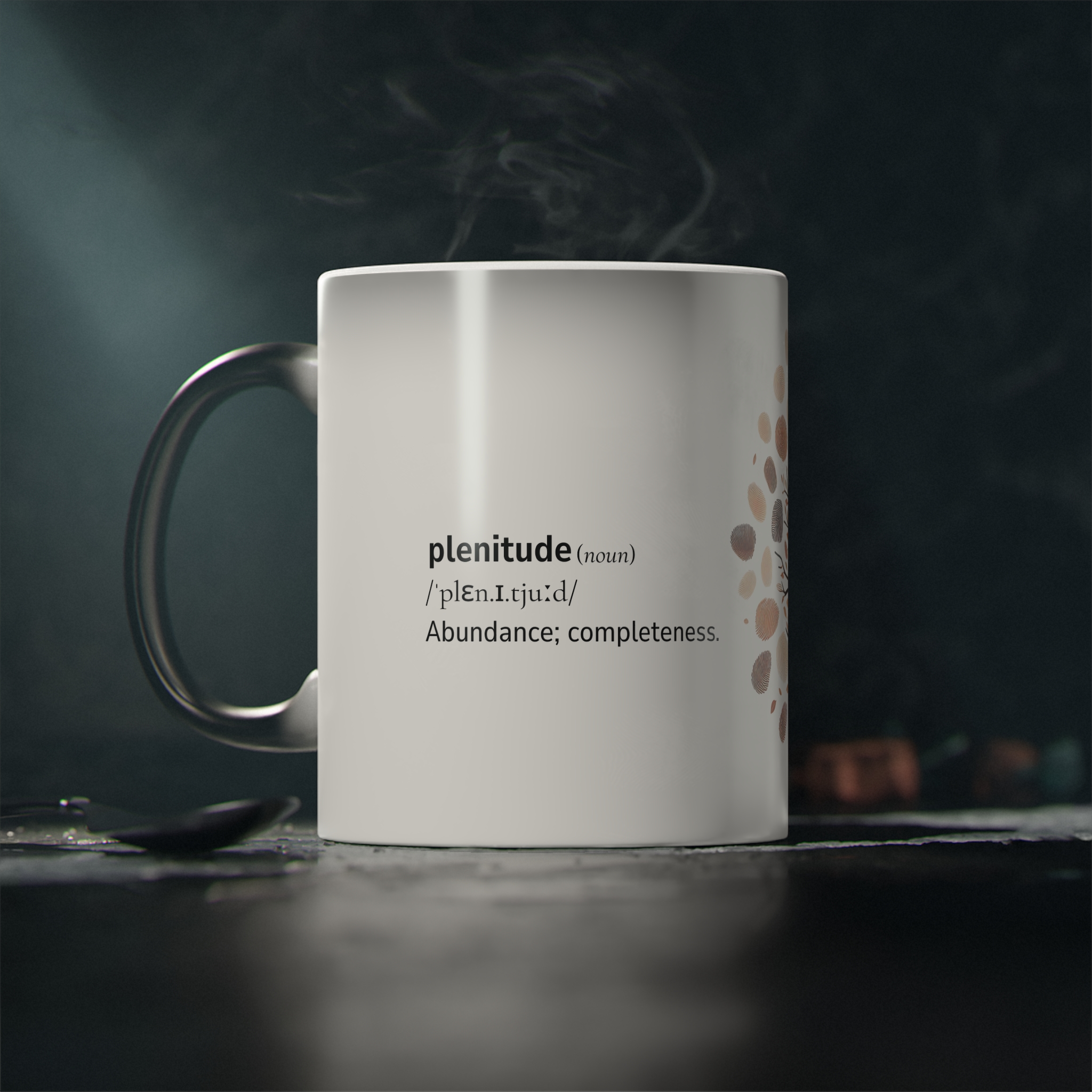 Magic Mug – Heat-Reveal Inspirational Dictionary Design | plenitude | Unique Coffee Mug Gift for Daily Motivation