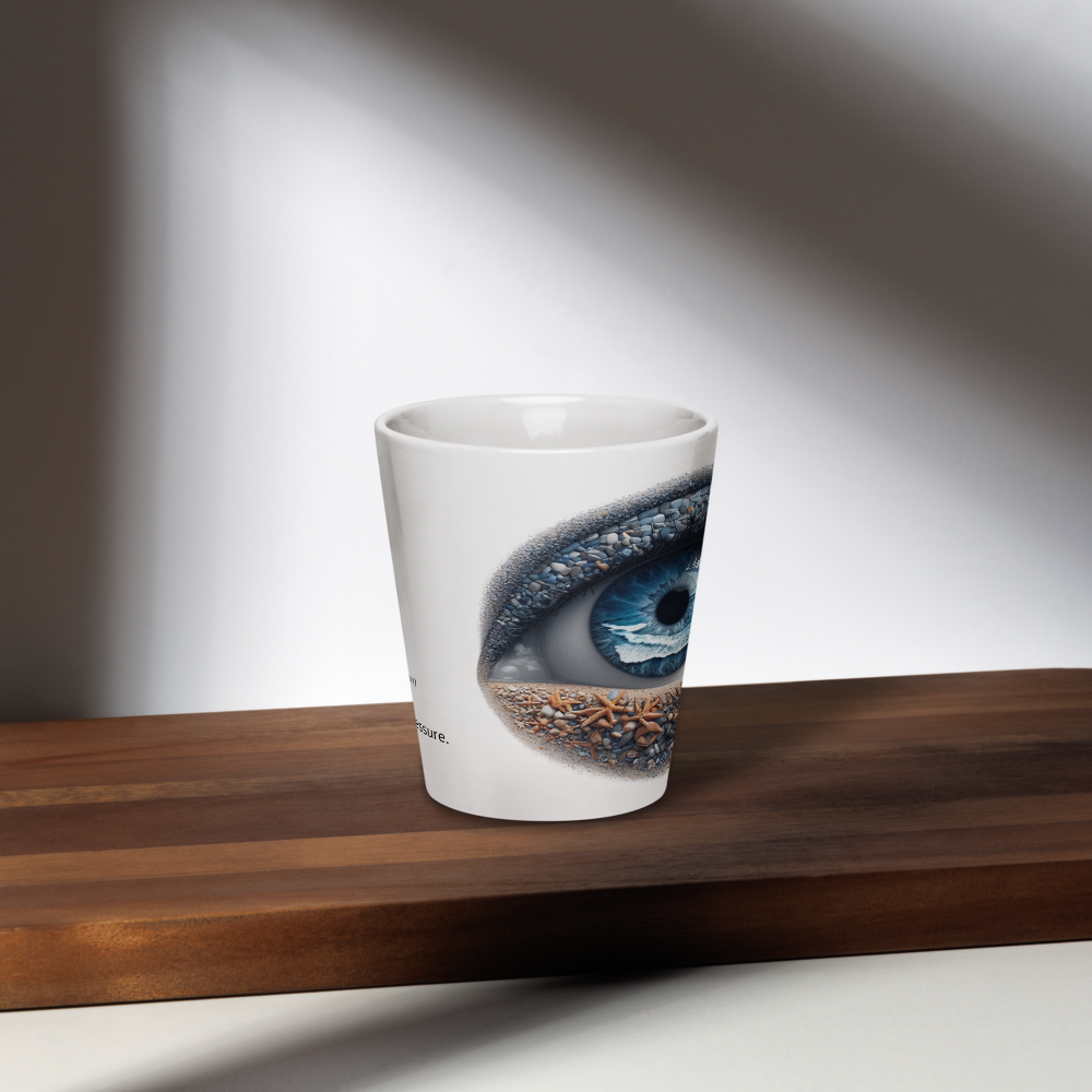 Latte Mug with Word dictionary design - equanimity