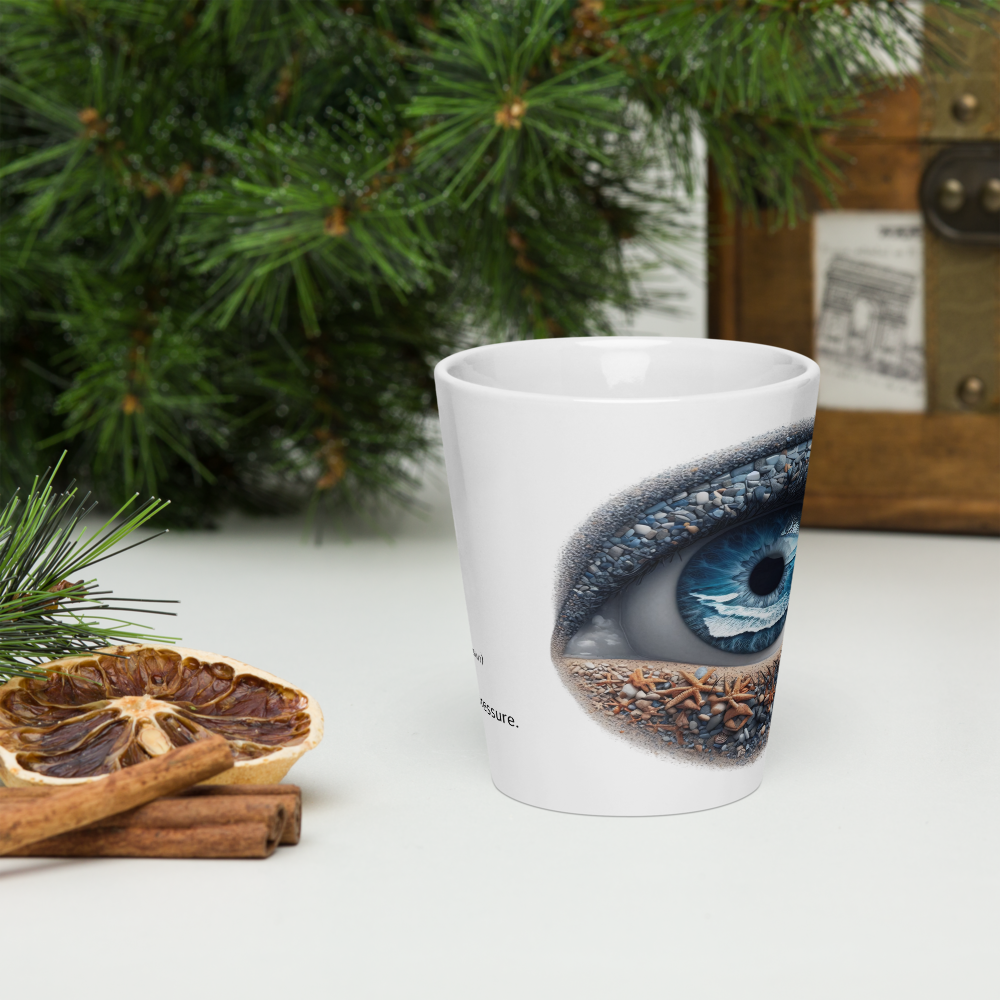 Latte Mug with Word dictionary design - equanimity