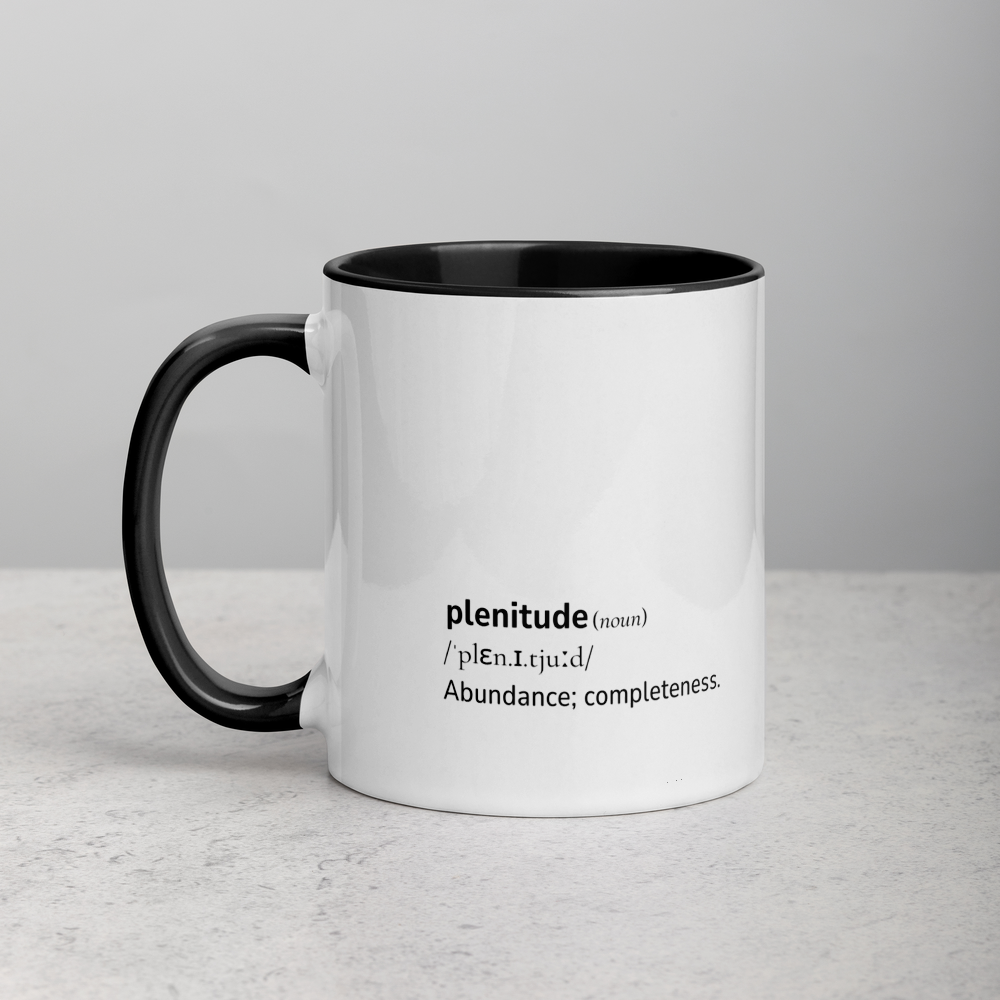 Mug with Colour Inside with Word dictionary design - plenitude