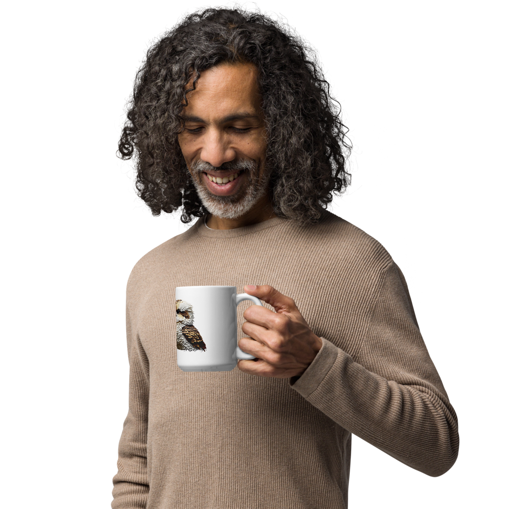 White glossy mug with Word dictionary design - ebullient