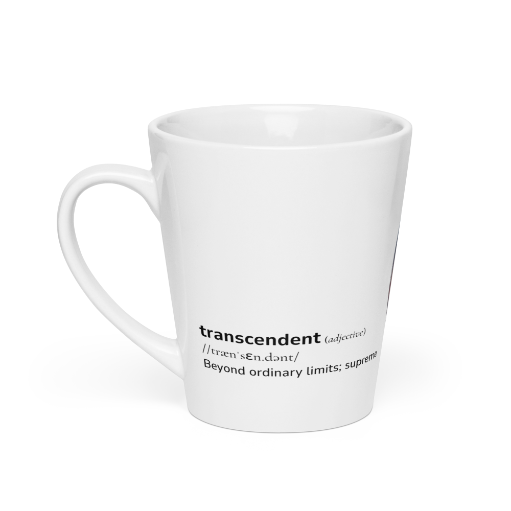 Latte Mug with Word dictionary design - transcendent