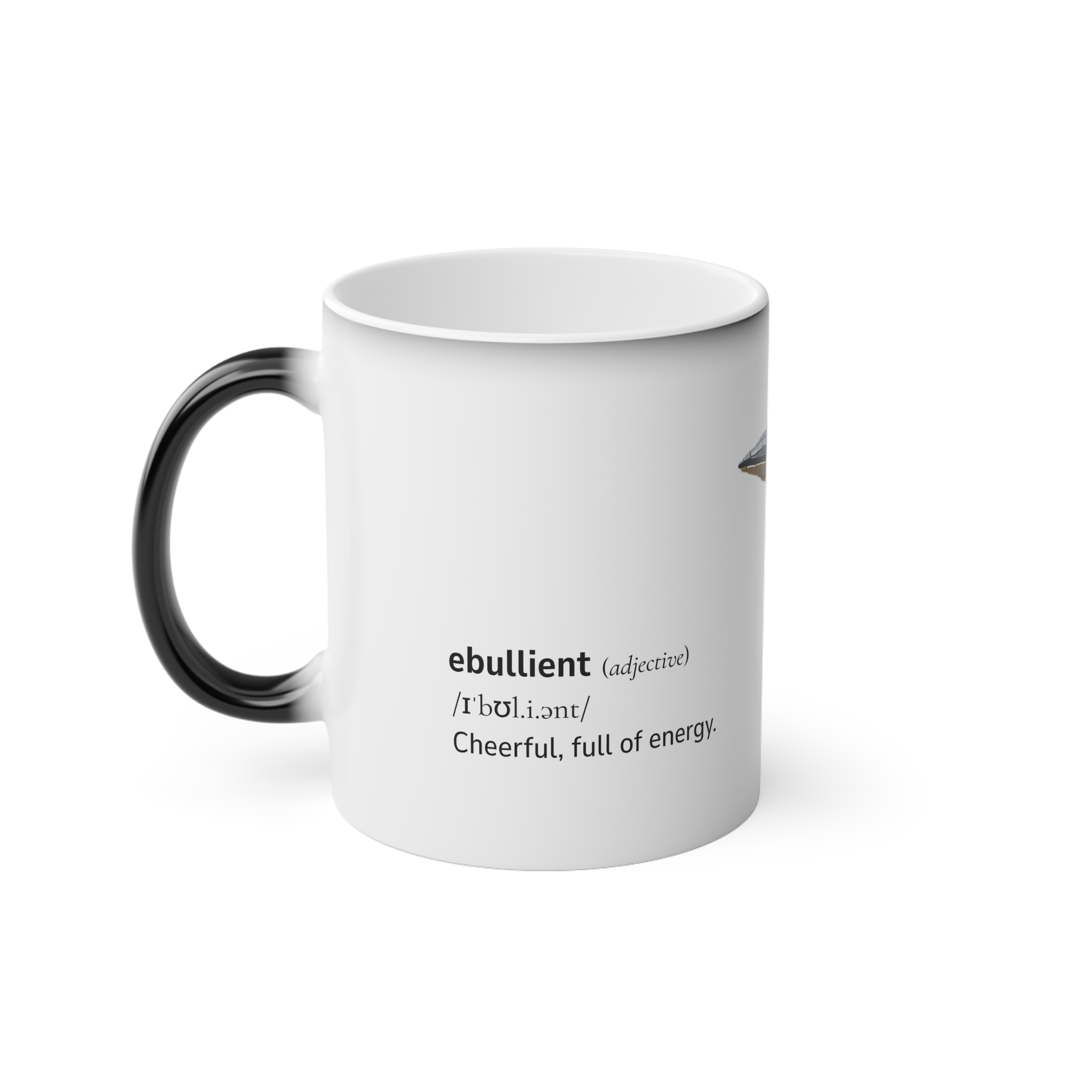 Magic Mug – Inspirational Word Dictionary Design - ebullient & Kookaburra Print | Personalised Coffee Cup & Unique Gift Idea | Motivational Home Décor & Decorative Drinkware