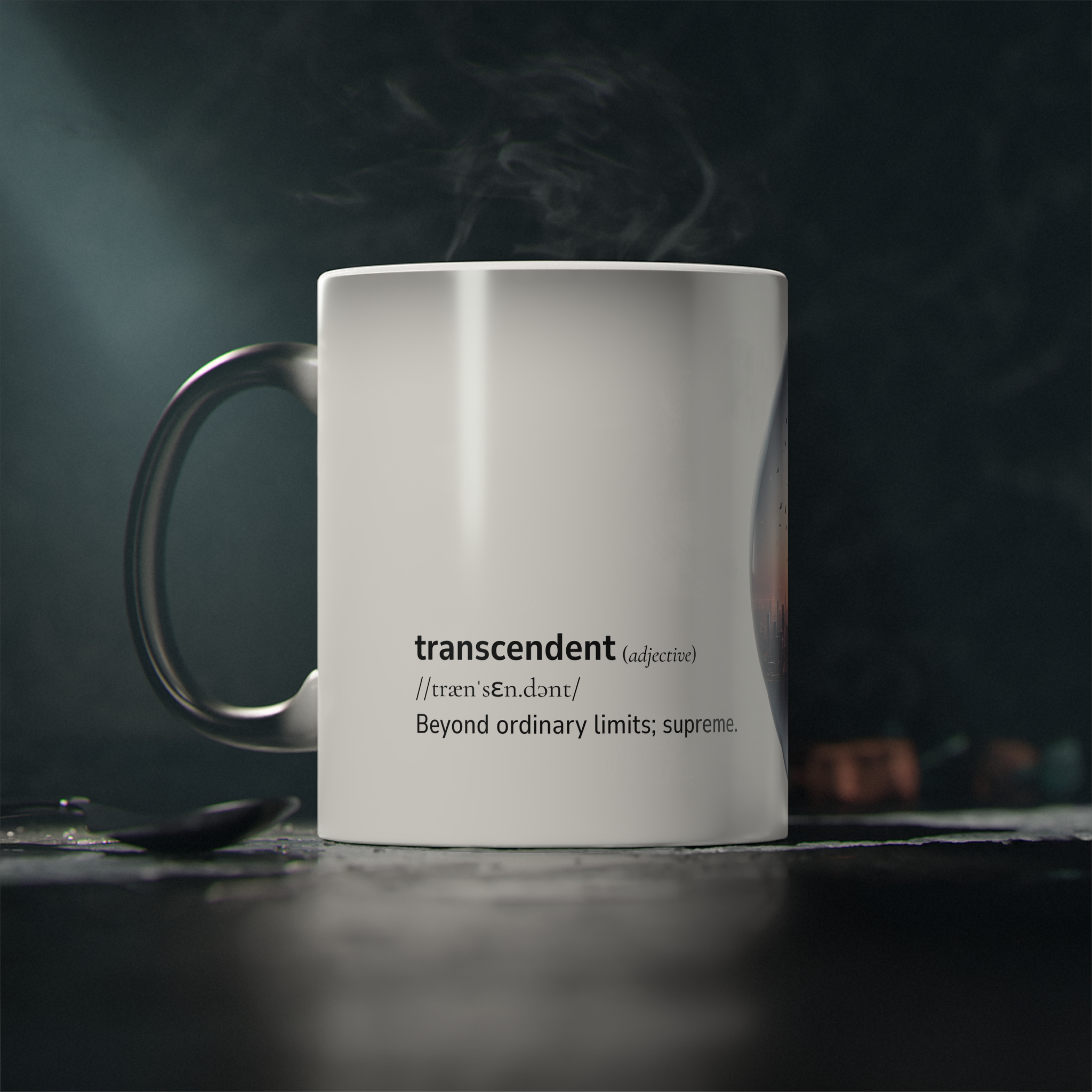 Magic Mug – Heat-Reveal Inspirational Dictionary Design | transcendence | Unique Coffee Mug Gift for Daily Motivation