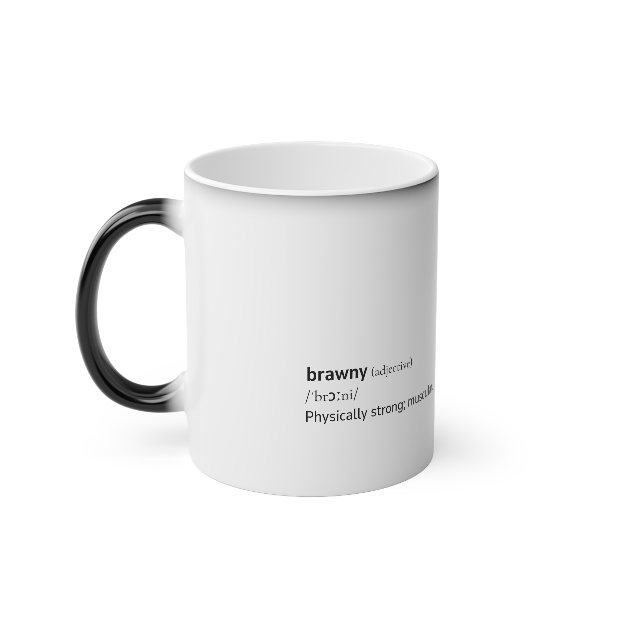 Magic Mug – Heat-Reveal Inspirational Dictionary Design | brawny | Unique Coffee Mug Gift for Daily Motivation