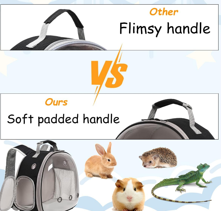 Guinea Pig Backpack, Space Capsule Bubble Window Small Animal Backpack for Guinea Pig, Bird Bunny Rabbit