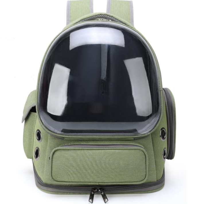 Cat Backpack Carrier for Cats and Small Dogs, Breathable Cat Bubble Backpack, Airline Approved Pet Travel Carrier for Hiking Camping & Outdoor(Green)