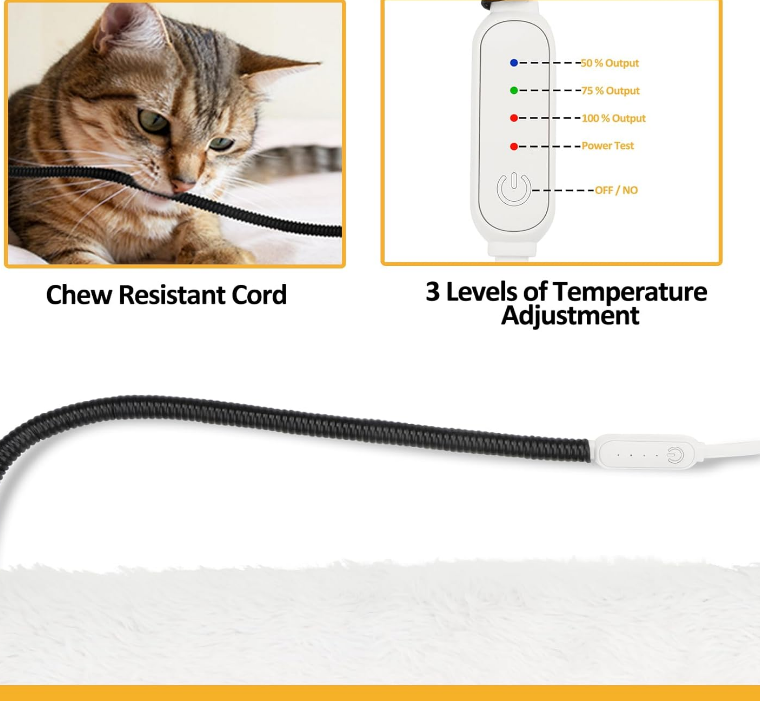  Cat Backpack Carrier with Heating Pad - Portable Pet Carrier for Small Dogs & Medium Cats, Adjustable Temperature & USB Charge Port, Chew Resistant Cord, Ideal for Winter Outings & Travel