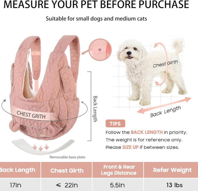 Pet Carrier Backpack, Adjustable Pet Front Cat Dog Carrier Backpack Travel Bag for Traveling Hiking Camping for Small Medium Dogs Cats and Rabbits, Safety Strap with Removable Bottom Plate