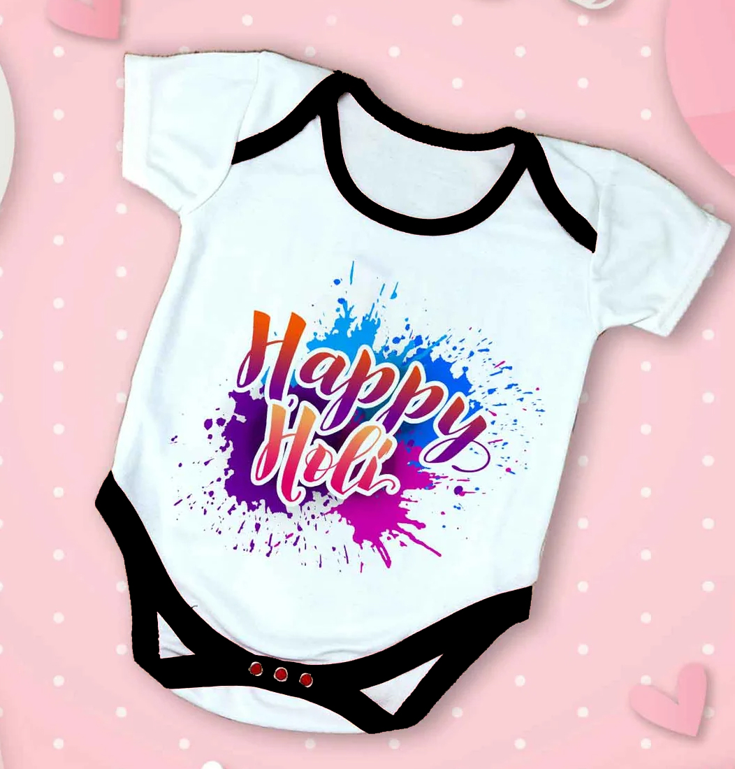 Holi Printed Baby Rompers