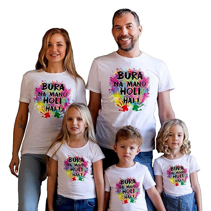 Happy Holi Family T-shirt Set
