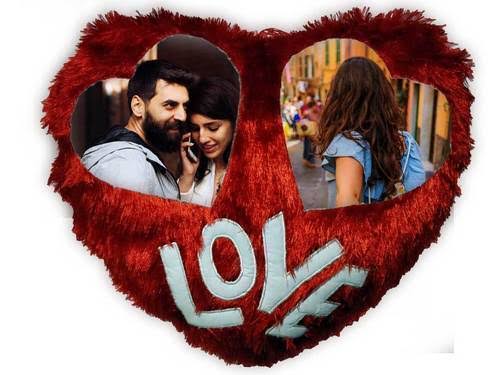 Heart-Shaped Love Photo Cushion 20x20