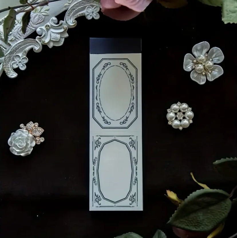 Elegant Vintage Blue Floral Frame Notepad 