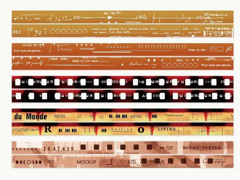 Washi Masking Tape Set of 5 - Vintage Retro Film Design