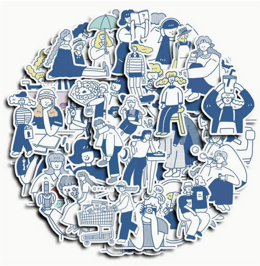 Cute girl daily life Korean stickers - Pack of 10