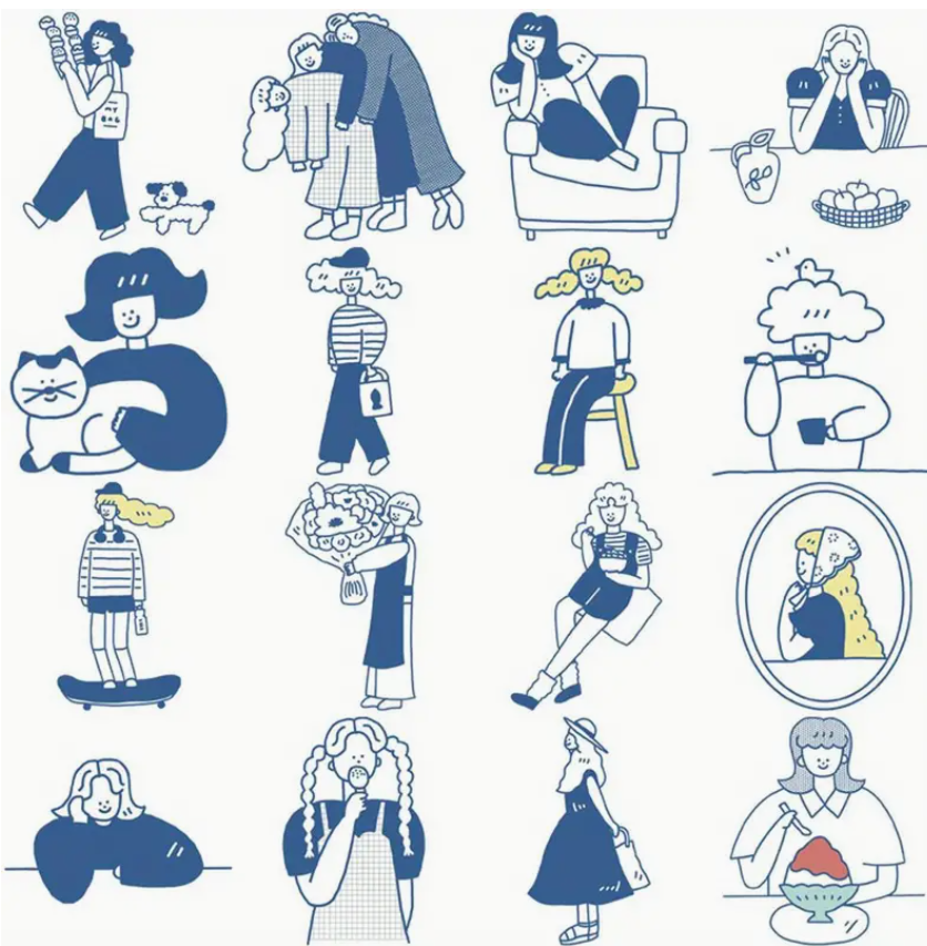 Cute girl daily life Korean stickers - Pack of 10