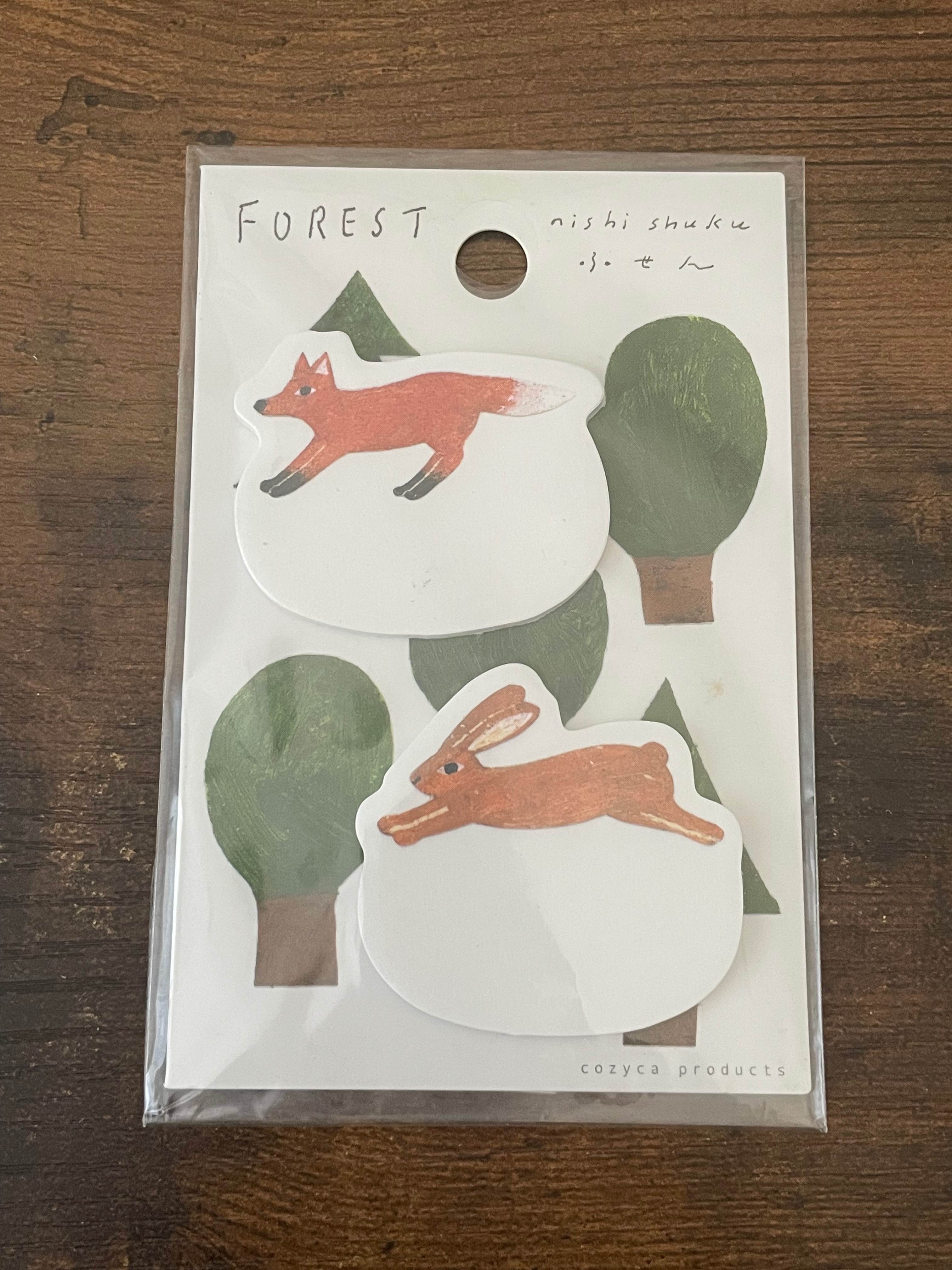 Cozyca Nishi Shuku Fox and Rabbit Forest Animal Sticky Notes