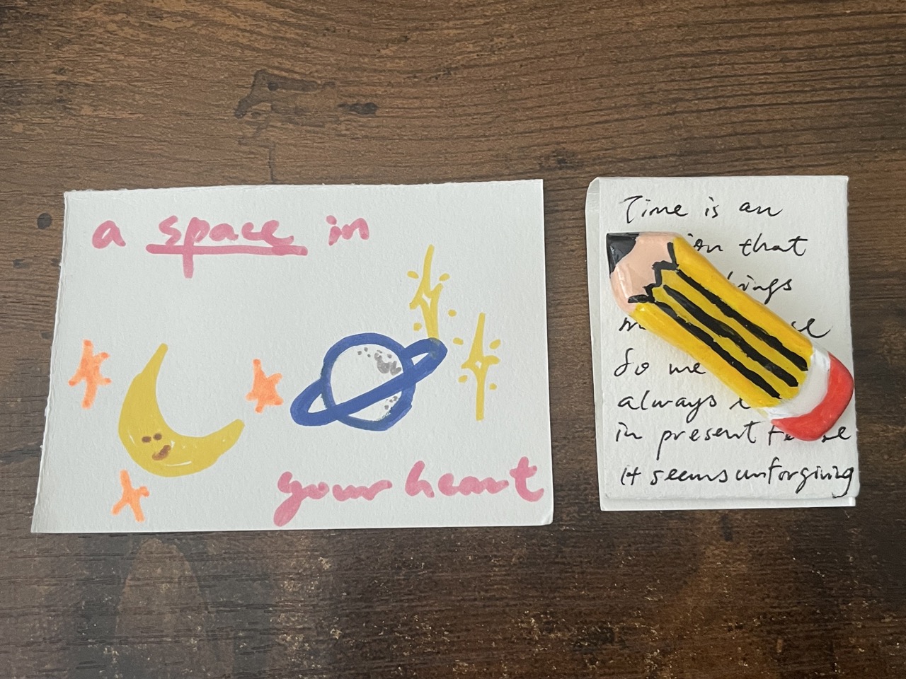 a space in your heart Handmade Pencil Pin